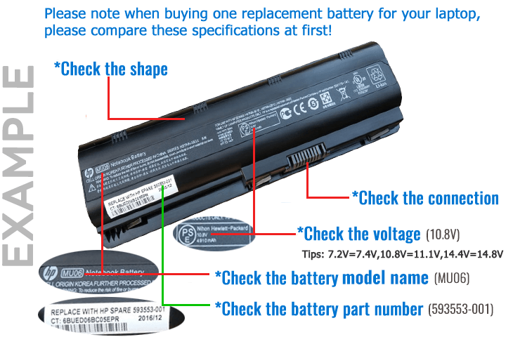 Find HP battery partno 1