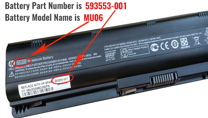 Find HP battery partno 2