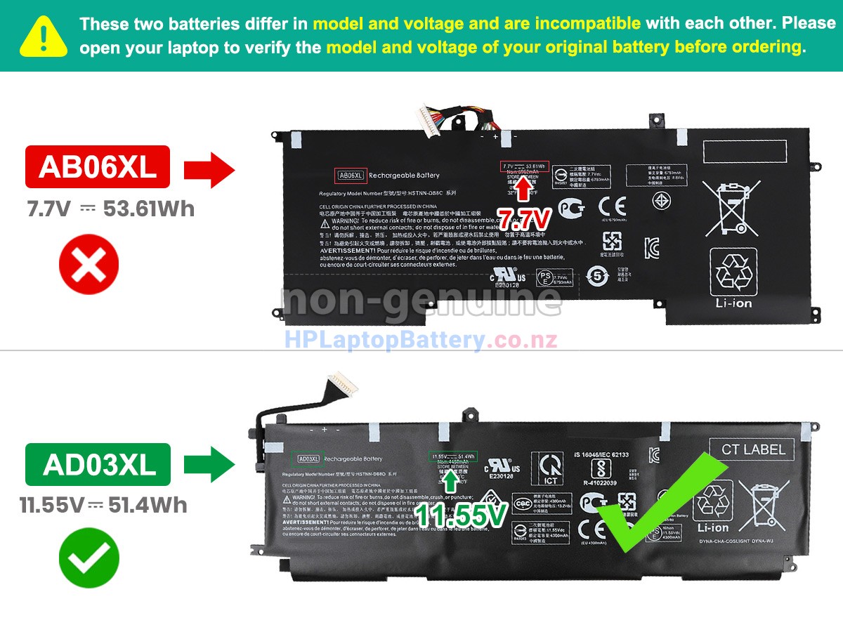 replacement HP Envy 13-AD053TX battery